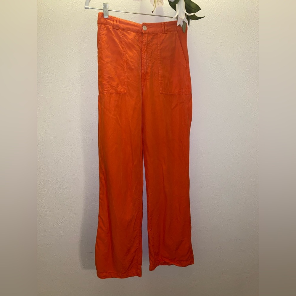 Zara high waist orange pants. Size M.